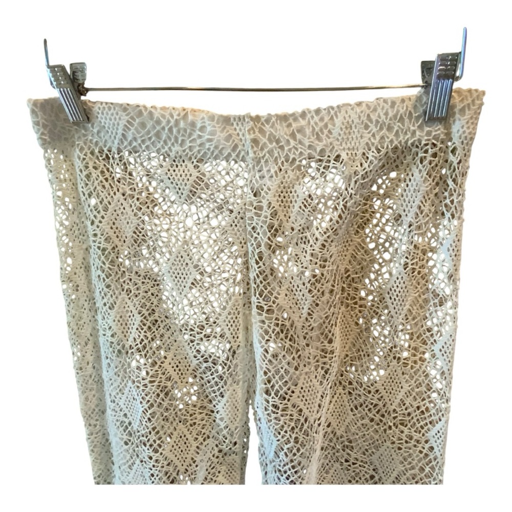 Alvin’s Island New White Lace Beach Pants Crocheted Semi Sheer Size Small - Picture 6 of 10